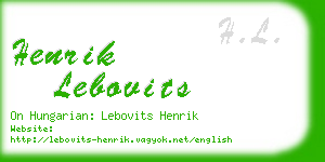 henrik lebovits business card